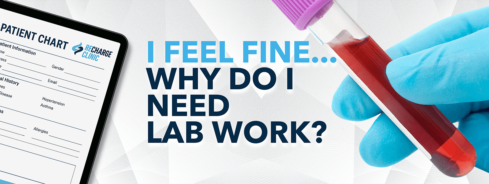 Blood vial representing annual blood work and preventive lab testing